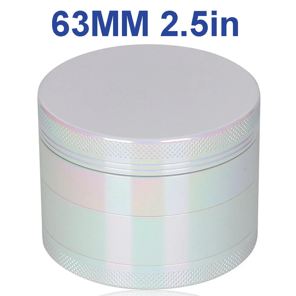 50/63MM Dry Herb Grinder 4-layer Iridescent Tobacco Grinder Spice Miller Crusher Zinc Alloy Smoke Accessories Nano Paint Surface