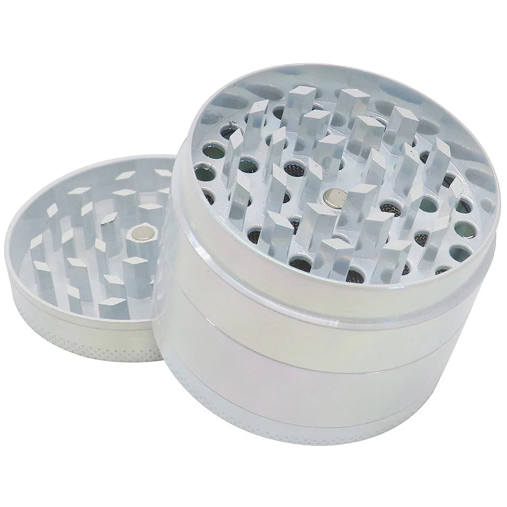 50/63MM Dry Herb Grinder 4-layer Iridescent Tobacco Grinder Spice Miller Crusher Zinc Alloy Smoke Accessories Nano Paint Surface
