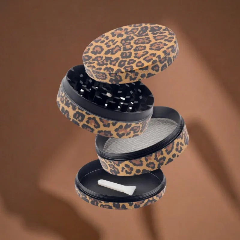 1.6/2 Inch Leopard Print Herb Grinder 4 Sections