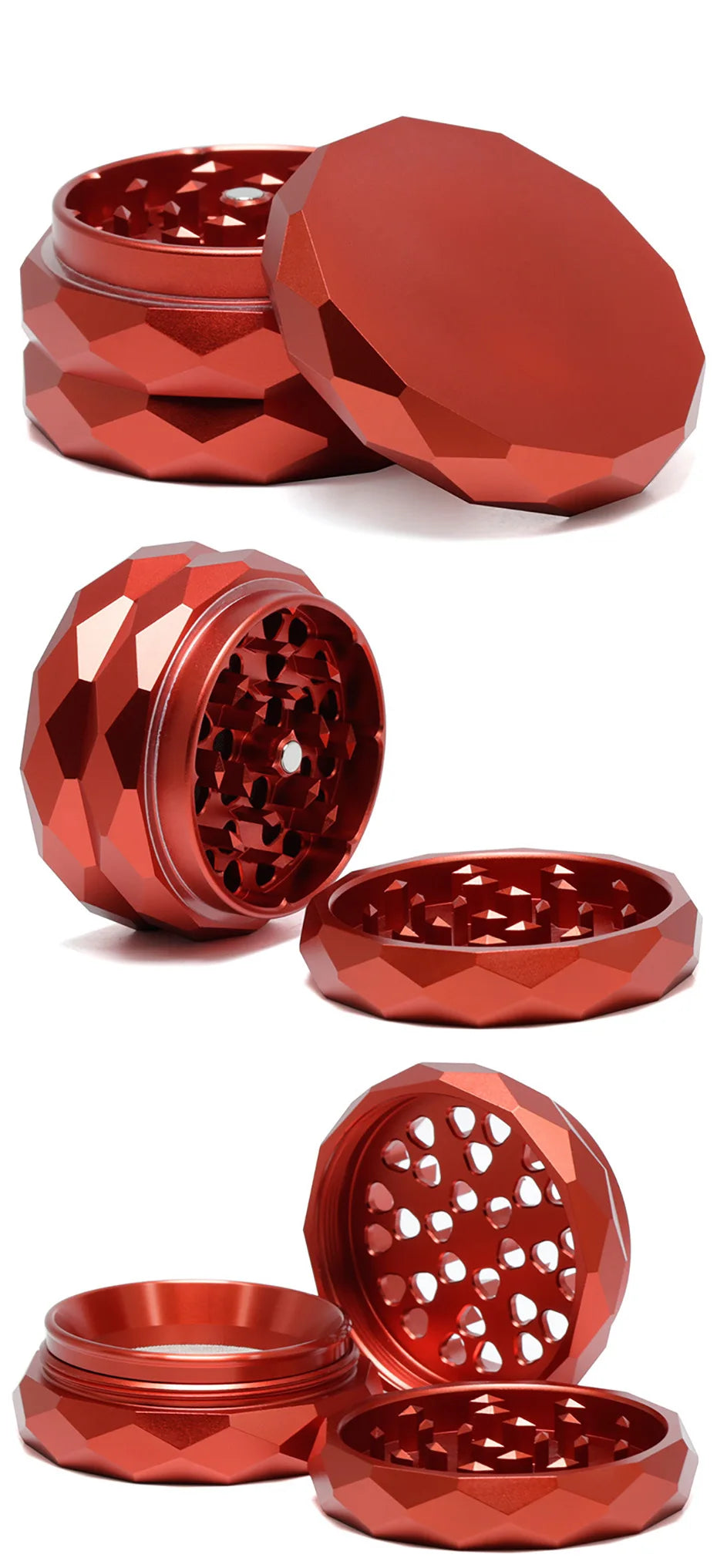63mm Al Alloy Spice Grinders 4-parts Herb Mills Durable Herb-medicine Crusher Smoking Accessories for Smoker Holiday Gifts