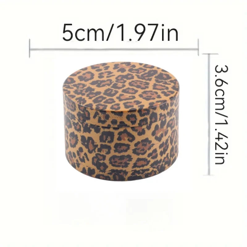 1.6/2 Inch Leopard Print Herb Grinder 4 Sections