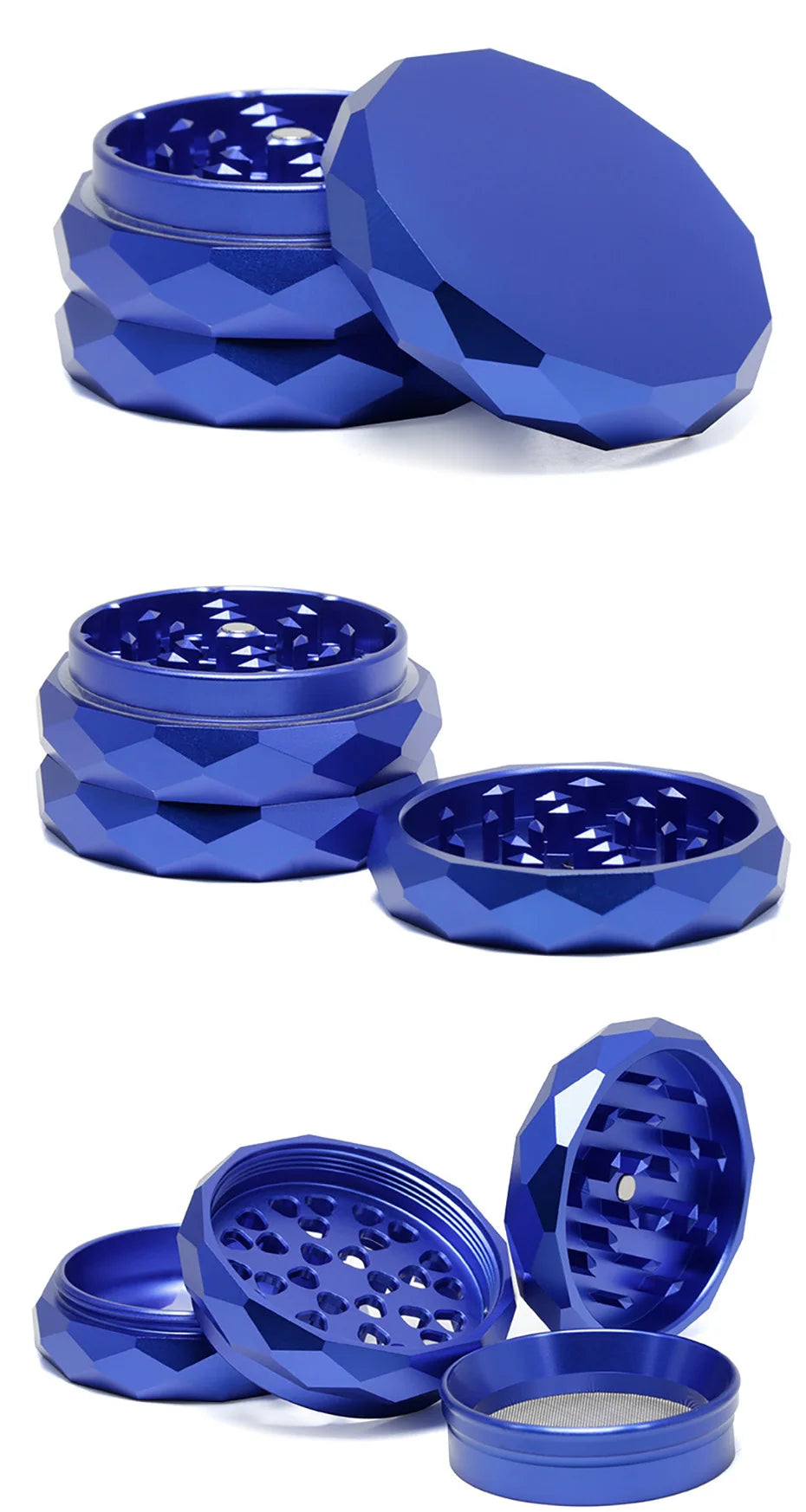 63mm Al Alloy Spice Grinders 4-parts Herb Mills Durable Herb-medicine Crusher Smoking Accessories for Smoker Holiday Gifts