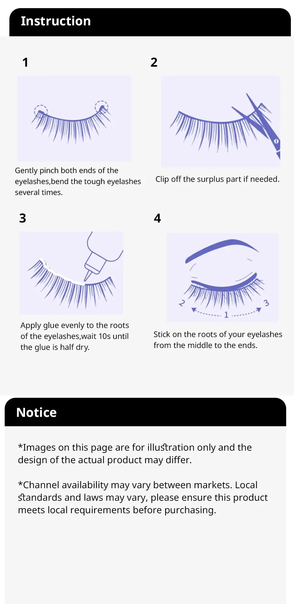 7 Pairs of Thick And Slender Eyelashes With Elongated and Comfortable Black Cotton Thread and Crossed Fishtail, Half Eye False E